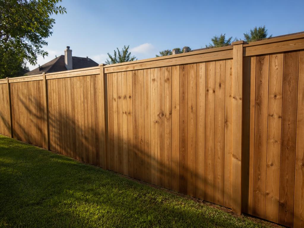 Cedar wood privacy fence built to withstand Texas heat and storms in Katy, TX